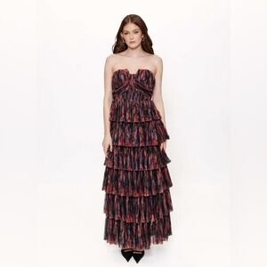 Hutch Simi Strapless Tiered Maxi Gown